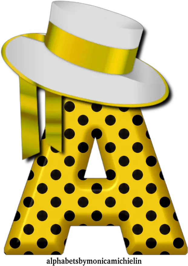 Monica Michielin Alfabetos 2 Yellow Polka Dots Hat Polka Dot Png Polka Dot Pattern Png