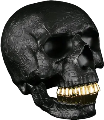 8 Gold Skull Psd Images Mixtape Cover Template Skull Psd Kidrobot Black Png Gold Teeth Png