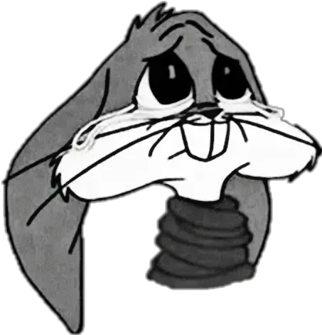 Bugsbunny Blackandwhite Depressed Tears Bugs Bunny Sad Bugs Bunny Sad Face Png Bugs Bunny Png