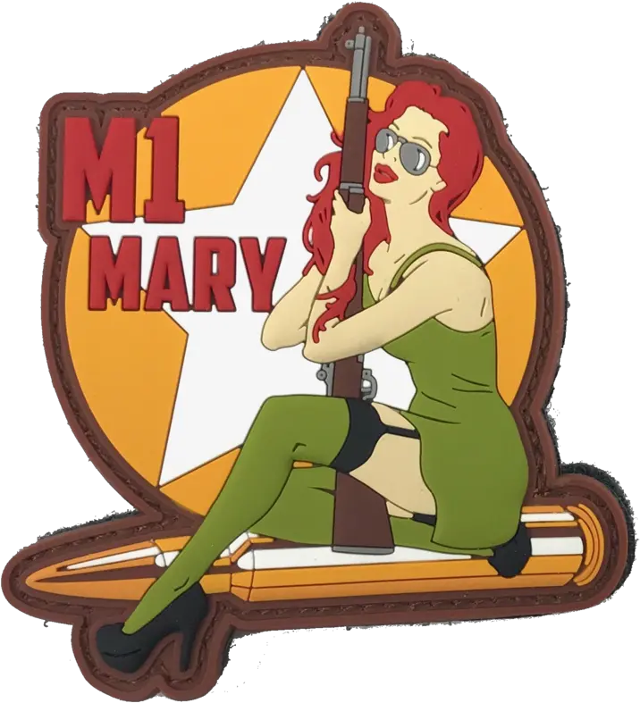 Wwii Pinup M1 Mary Patch Pinup Vinyl Morale Patch Png M1 Garand Png