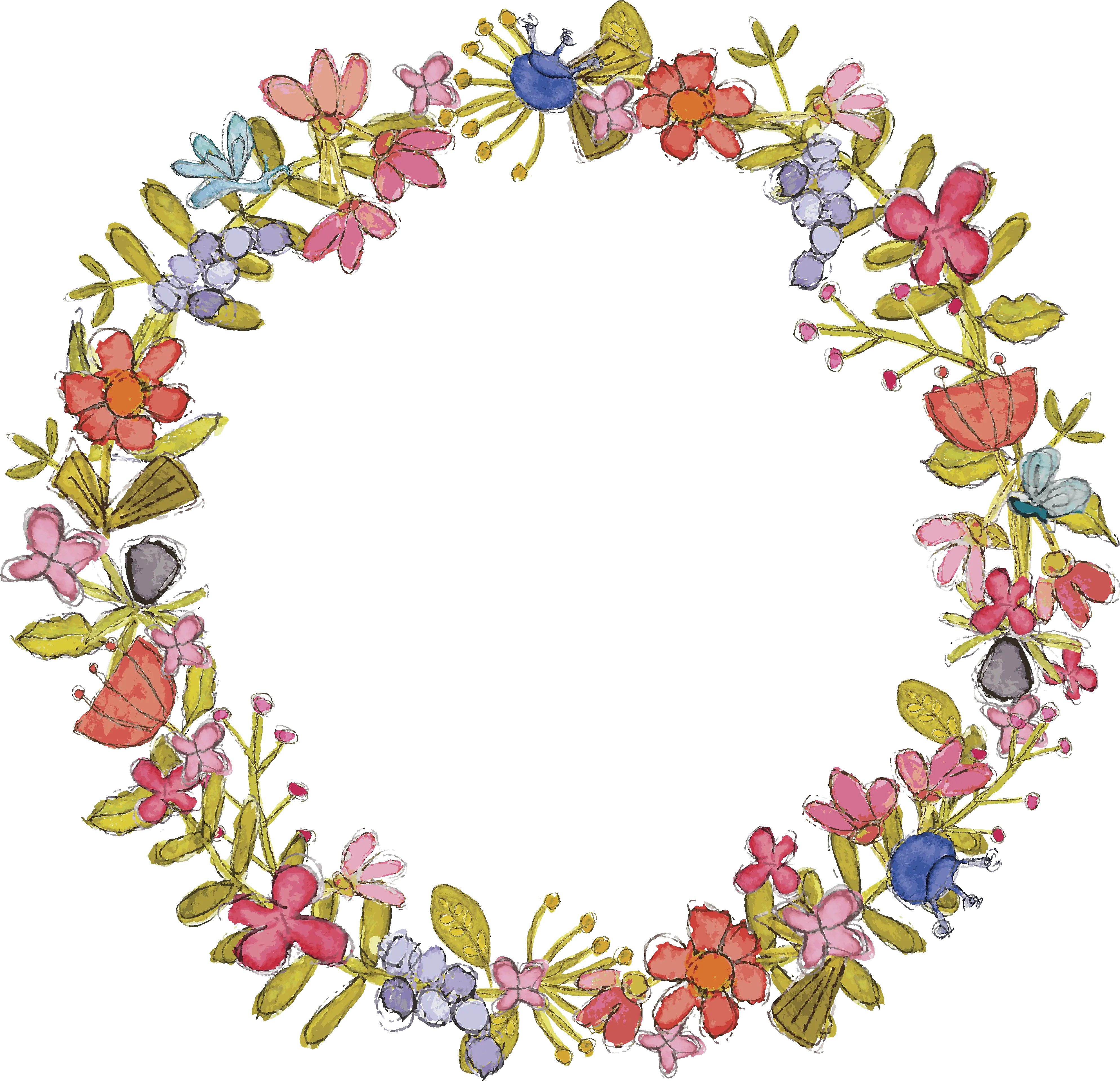 Download Tropical Wreath Png Tropical Flower Circle Transparent Circle Tropical Flower Tropical Flower Png