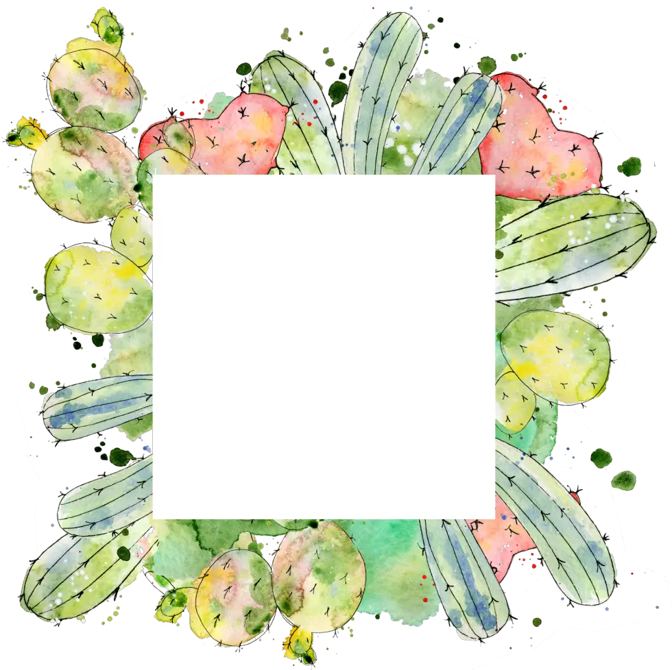 Transparent Of Square Cactus Border Imagenes De Cactus Animados Png Bordes Png