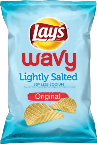 Wavy Lightly Salted Original Potato Lays Wavy Lightly Salted Potato Chips Png Lays Png