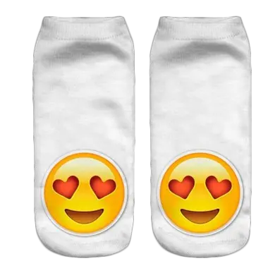 3d Emoji Printed Socks Heart Eyes Partners Emoji Png Heart Eyes Emoji Transparent