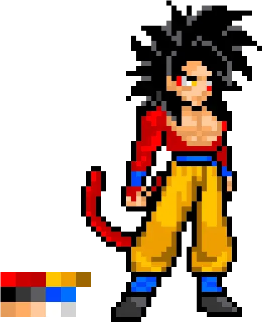 Super Saiyan 4 Goku Goku Clipart Full Size Clipart Goku Super Saiyan 4 Pixel Art Png Goku Hair Png