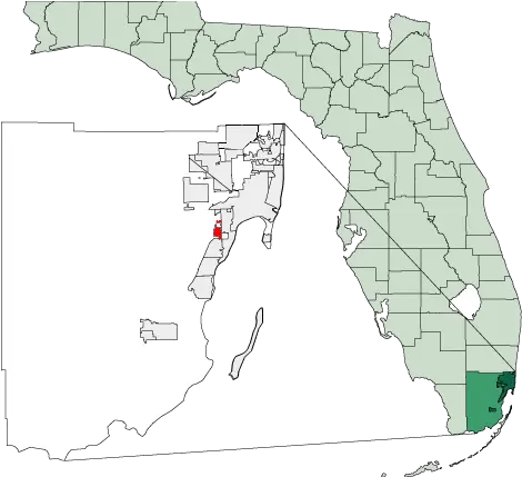 Filemap Of Florida Highlighting South Miamipng Wikipedia Cutler Bay Florida Miami Png