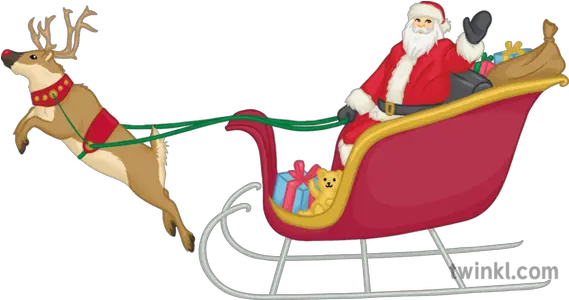 Santas Sleigh Illustration Twinkl Santas Sleigh Png Sleigh Png