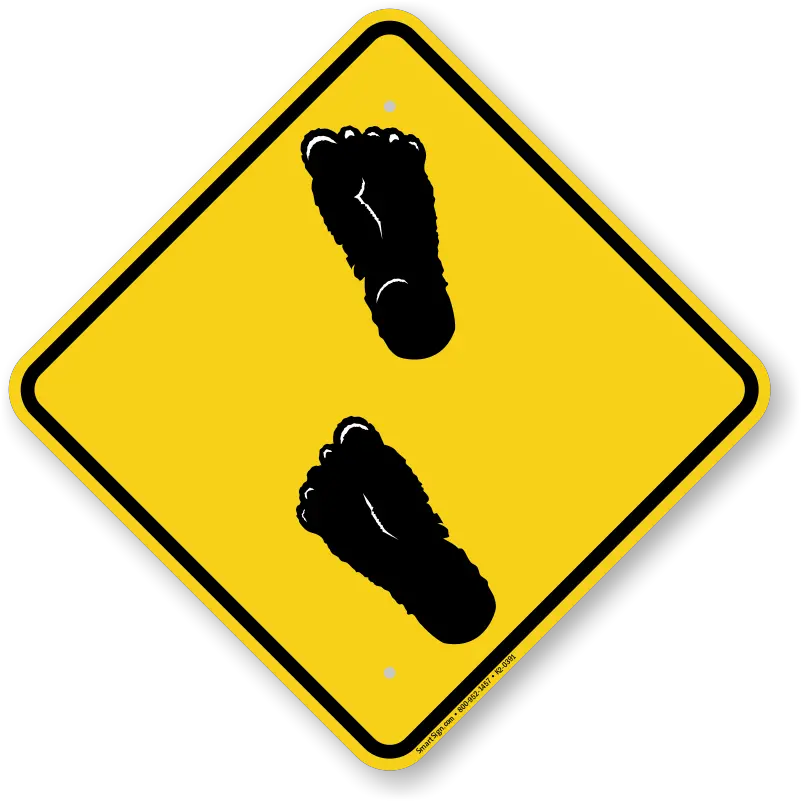 Bigfoot Symbol Caution Sign Sku K2 0391 Curvy Road Sign Transparent Background Png Caution Sign Png