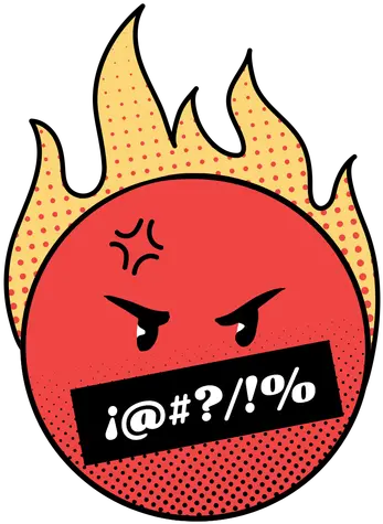 Angry Flaming Emoji Language Png Raccoon Emoji Icon