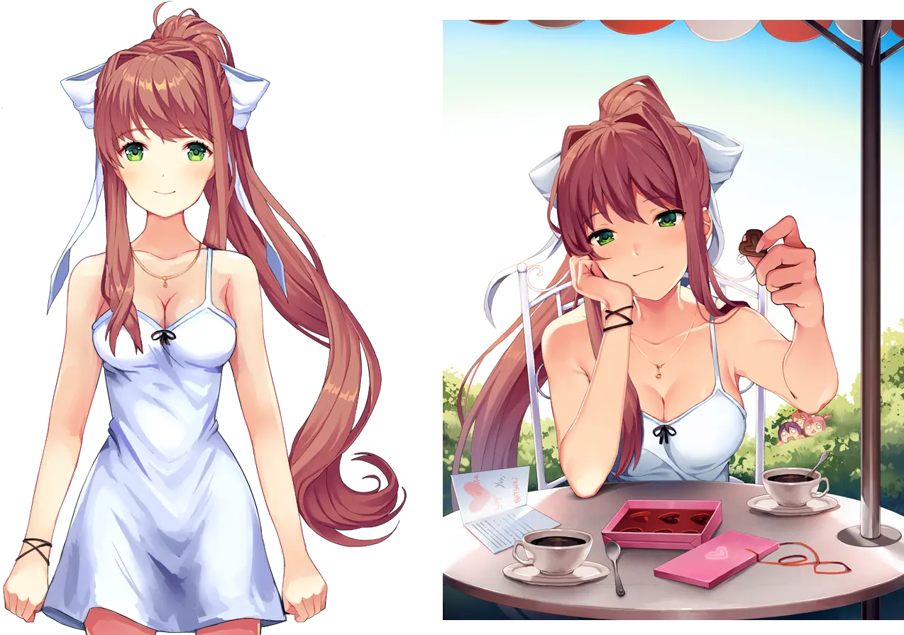 Summer Dress Monika Sprite Monika Doki Doki Literature Club Png Monika Icon