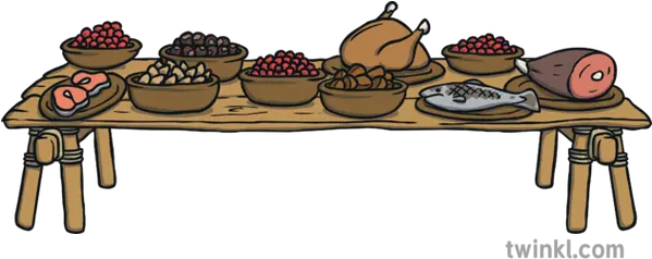 Thanksgiving Table Illustration Twinkl Thanksgiving Table Clipart Png Thanksgiving Png Images