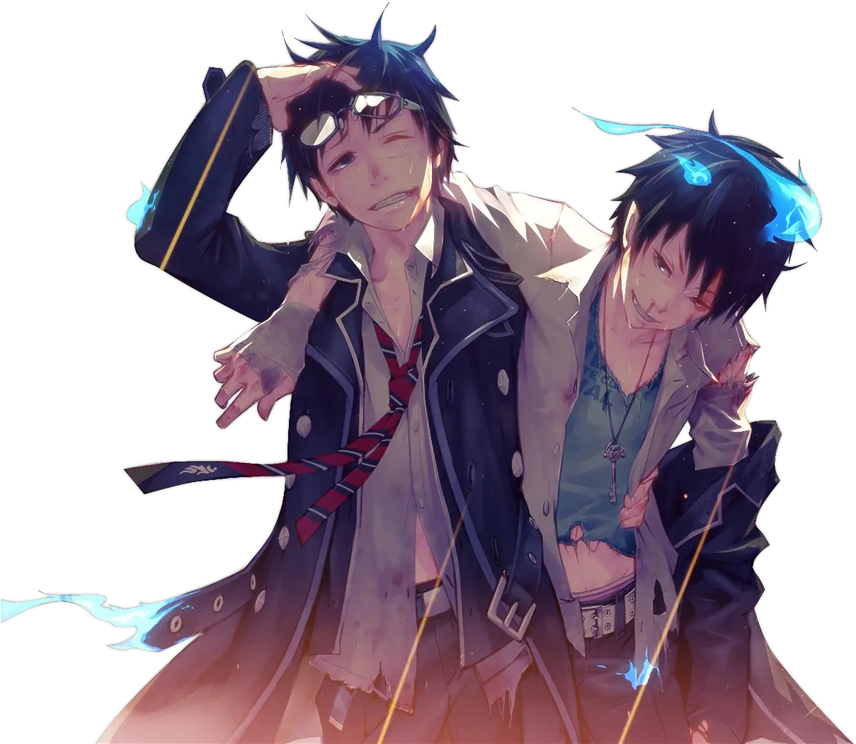 Blue Exorcist Yukio Okumura Rin Rin Okumura And Yukio Png Rin Okumura Png