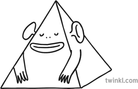 Pyramid Alien Black And White Illustration Twinkl Dot Png Pyramid Head Png