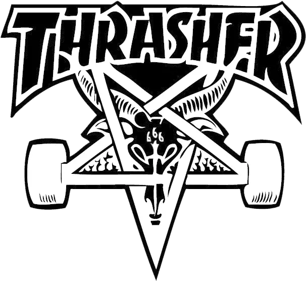 Skates Drawing Thrasher Picture Pentagram Thrasher Png Thrasher Png