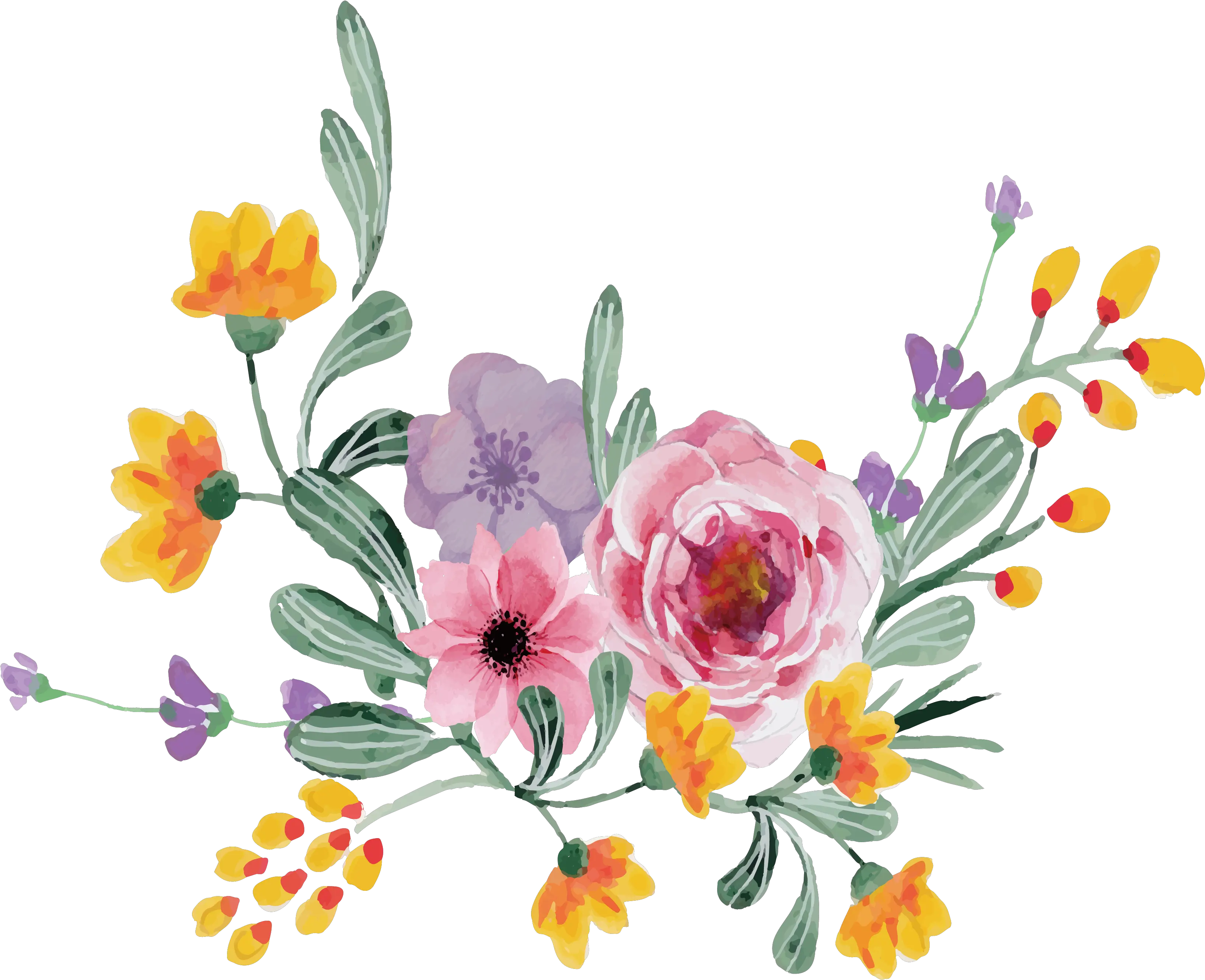 Watercolor Bouquet Watercolor Bouquet Png Flowers Bouquet Png