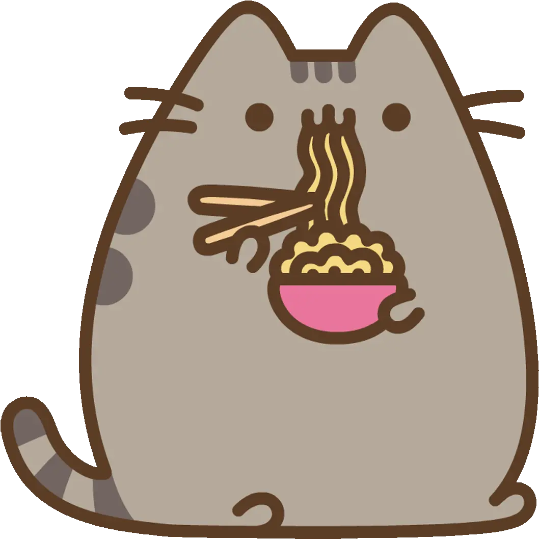 Hungry Cat Sticker By Pusheen Clipart Pusheen Ramen Png Pusheen Cat Png