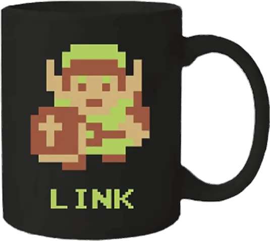 The Legend Of Zelda 8bit Link U0026 Zelda Mug Old School Link Png Link Zelda Png