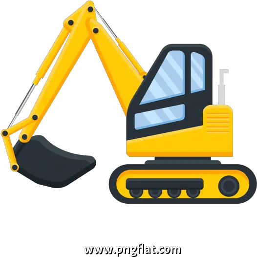 Construction Vehicle Excavator Png Flat Excavator Png Digger Icon