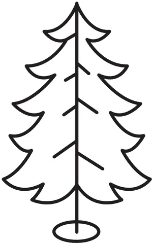 Christmas Tree Curled Branches Stroke Icon 30 Transparent Arbol De Navidad Trazo Png Branches Icon