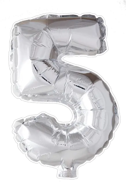 Foilballoon No 5 40u0027u0027 Silver 40u0027u0027 Numbers Foil 5 Balloons Png Silver Silver Balloons Png