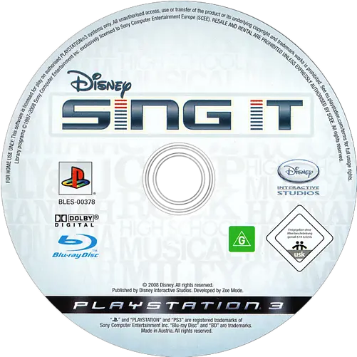 Bles00378 Disney Sing It Disney Sing It Disney High School Musical Ps3 Png Disney Interactive Logo