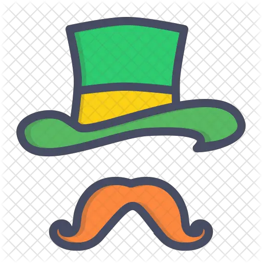 Leprechaun Icon Of Colored Outline St Patrick Day Mustache Png Leprechaun Hat Png