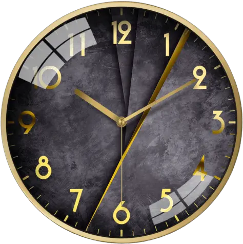 Large Modern Wall Clock Contemporary Gold Wall Clock Png Gold Clock Png