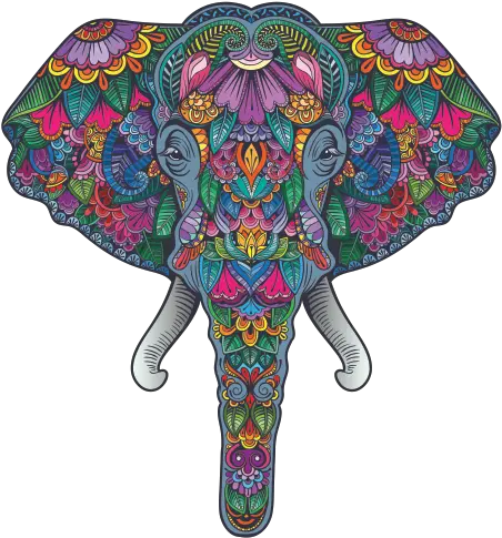 Printed Vinyl Colorful Pattern Elephant Good Luck Elephant Head Png Elephant Head Png