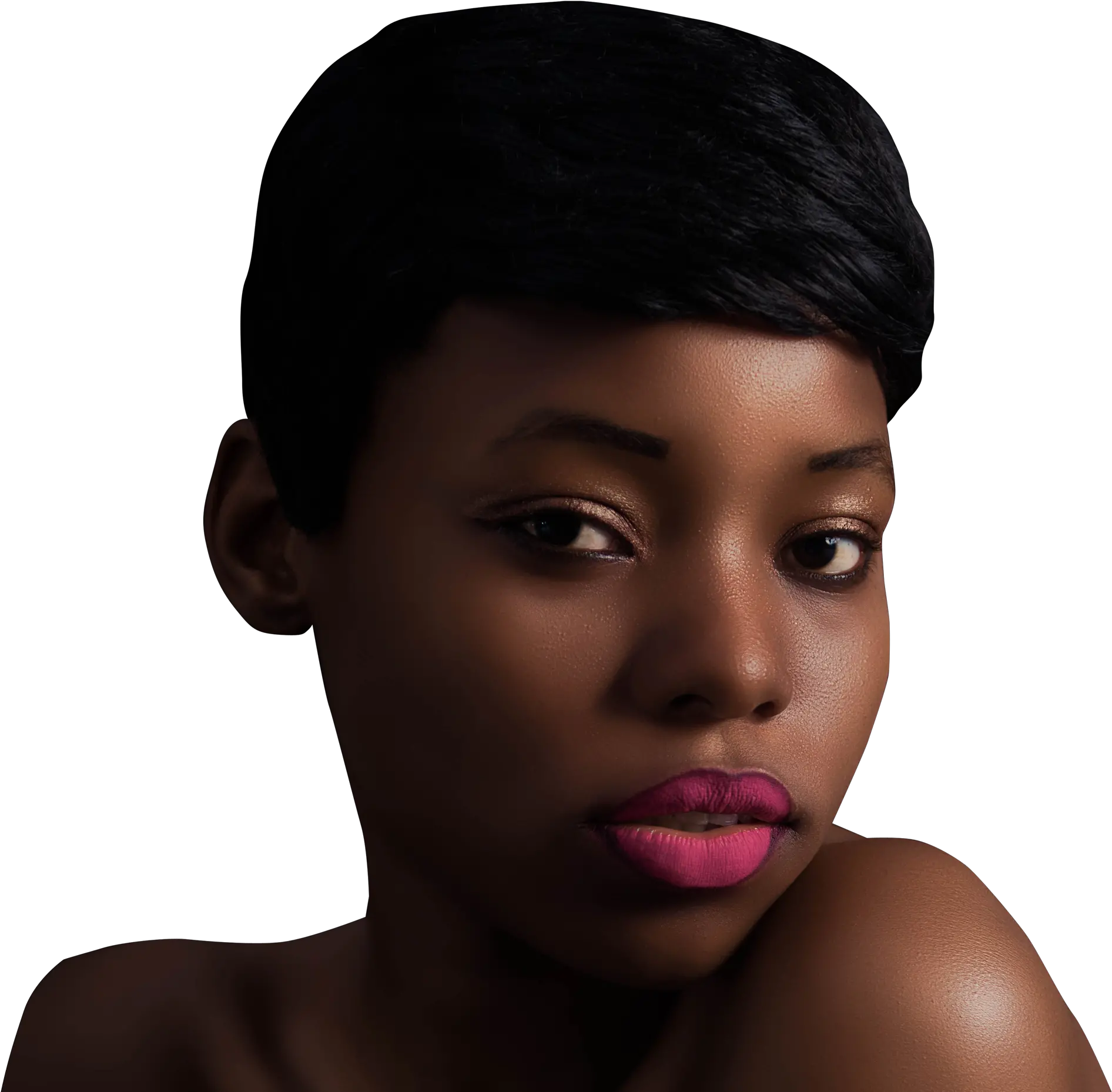 Beautiful Black Woman With Glossy Black Woman Face Png Women Face Png